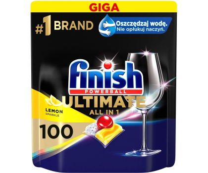 Akcesoria do zmywarek Finish FINISH 100szt Ultimate All in 1 Caps Lemon Sparkle Kapsułki